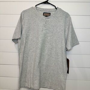 Men's Short Sleeve Henley in Light Gray